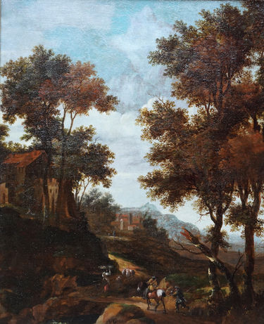 Italian Landscape with Travellers