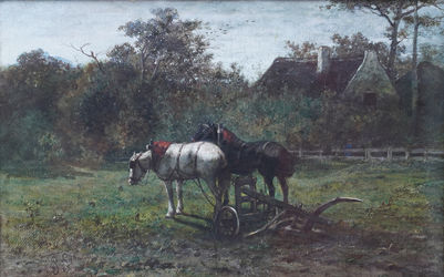 Working Horses in a Landscape