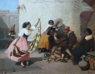 Spanish Musicians with Dancing Girl