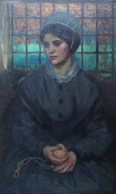 Portrait of a Girl Holding Wool