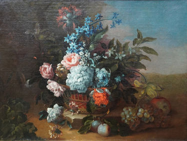 Floral Still Life in a Basket