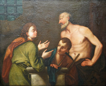 Joseph in Prison Interpreting the Dreams of Pharoah's Baker and Butler