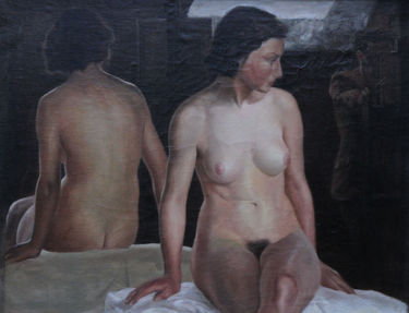 Reflected Female Nude with Artist