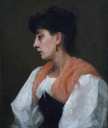 Portrait of a Lady in Orange Shawl