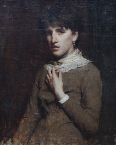 Portrait of a Young Woman with lace Neckline
