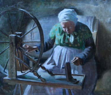 Portrait of a Lady at a Spinning Wheel