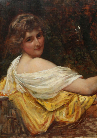 Portrait of a Young Lady in a Yellow Dress