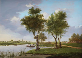 British Old Master River Landscape by Norwich School Richard Taylor Fine Art