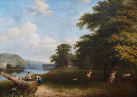 Victorian River Landscape by Edward Williams Richard Taylor Fine Art
