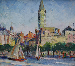 ../The Alster Hamburg by Alan Ian Ronald Richard Taylor Fine Art