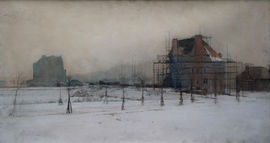 Alfred East - The New Neighbourhood   - Richard Taylor Fine Art