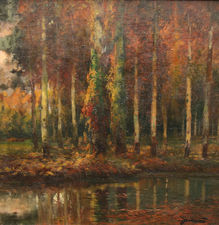 ../Impressionist Wooded Landscape by Antonio Ross Y Guell Richard Taylor Fine Art