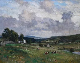 Bertram Priestmen - British 1919 Kilnsey Crag Landscape - Richard Taylor Fine Art