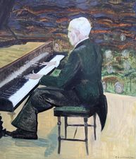 ../British Post Impressionist Pianist by Caroline Hutchinson Richard Taylor Fine Art