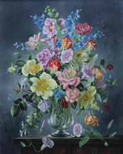Summer Arrangement British Floral still life art by Cecil Kennedy Richard Taylor Fine Art