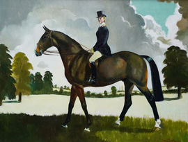 ../1960's Rider in a Landscape by Scottish Doris Zinkeisen Richard Taylor Fine Art