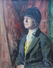 British 1930's Rider Portrait by David Murray Urquhart Richard Taylor Fine Art