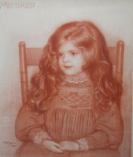 ../British 19thC Pre-Raphaelite portrait  by Edward Robert Hughes  Richard Taylor Fine Art