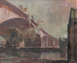 Glasgow Bridge by Ernest Burnet Hood Richard Taylor Fine Art