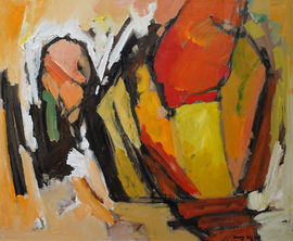 Abstract 1983 Orange Yellow by Frank Avray Wilson at Richard Taylor Fine Art