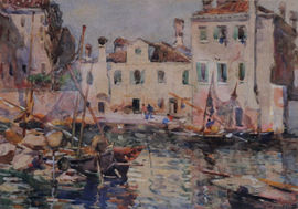 ../Fishing Boats Venice by Frederick William Jackson Staithes School Richard Taylor Fine Art