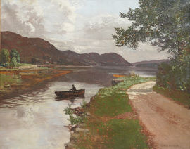 Scottish 1906 Impressionist Loch Landscape by George Houston Richard Taylor Fine Art