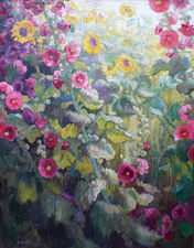 ../Hollyhocks and Sunflowers Art Deco Floral by Gerald Spencer Pryse  Richard Taylor Fine Art