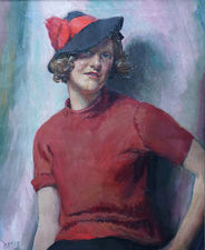 ../British 1940's Portrait by Gerald Spencer Pryse Richard Taylor Fine Art