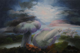 ../Landscape with Mushrooms ll by Glyn Morgan Richard Taylor Fine Art