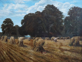 ../British Victorian Harvest Landscape by Keeley Halswelle at Richard Taylor Fine Art