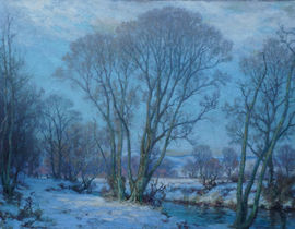 ../British 1925 Winter Landscape by Harry William Adams at Richard Taylor Fine Art