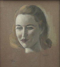 British 1920's Female Portrait  by Jacob Kramer Richard Taylor Fine Art