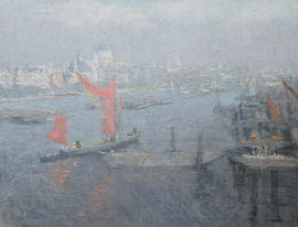 ../London Thames by Jacobus Cossaar Richard Taylor Fine Art