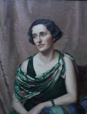 Pamela Abercromby Art Deco portrait by James P Barraclough Richard Taylor Fine Art