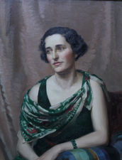 ../Pamela Abercromby Art Deco portrait by James P Barraclough Richard Taylor Fine Art