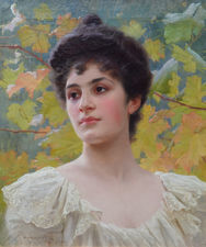 ../French 1900 Portrait of a Lady by Jean Rongier Richard Taylor Fine Art