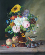 ../Austrian Victorian Floral Still Life by Johann Georg Seitz Richard Taylor Fine Art