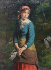 British Victorian Portrait of Girl by Charles Lidderdale at Richard Taylor Fine Art