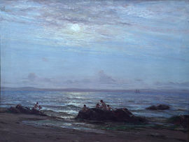 Scottish 1914 exhibited Seascape by Patrick Downie at Richard Taylor Fine Art