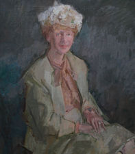 ../Lady Priscilla Burton British portrait by Peter Greenham Richard Taylor Fine Art