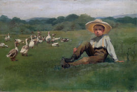 sir james guthrie - goose boy - glasgow artist - richard taylor fine art