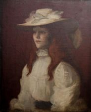 ../Girl in a Straw Hat by Scottish Glasgow Girl Stansmore Richmond Leslie Deans  Richard Taylor Fine Art