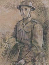 Young Soldier WWII watercolour by Stefani Melton Fisher Richard Taylor Fine Art