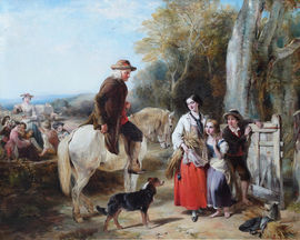 British Victorian Harvest Scene by Thomas Falcon Marshall Richard Taylor Fine Art