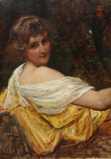 ../Pre-Raphaelite Female Portrait by Sir William Blake Richmond Richard Taylor Fine Art