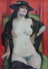 Scottish 20th Century Nude Portrait of a Woman by William Crosbie at Richard Taylor Fine Art