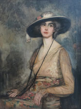 ../British Edwardian Female Portrait by William George Robb Richard Taylor Fine Art