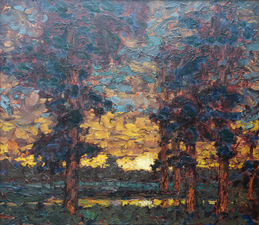 ../British Thirties Nocturne Landscape by William Kiddier Richard Taylor Fine Art