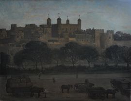../Tower of London Post Impressionist oil by William Dacre Adams Richard Taylor Fine Art