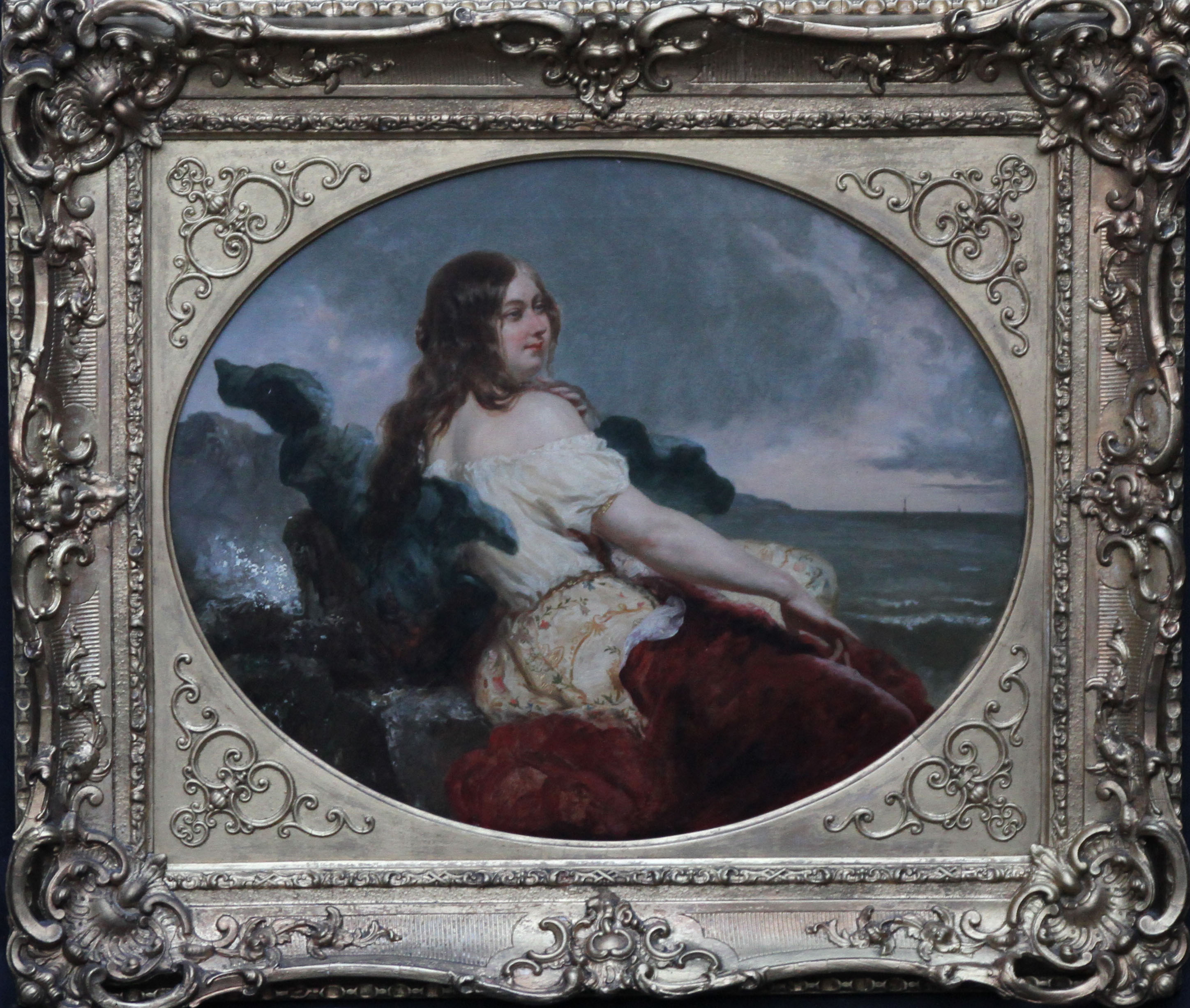 William Edward Frost Portrait Of A Young Woman At The Seashore